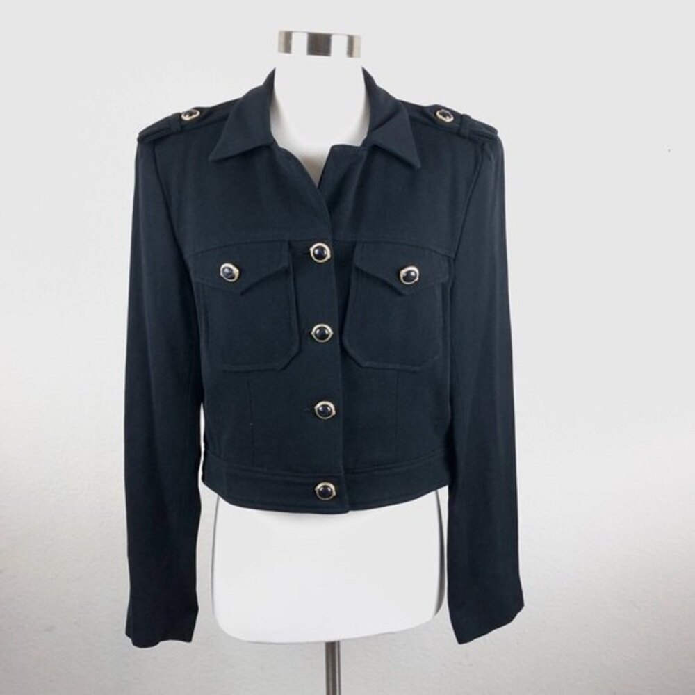 Cache Jacket Button Down Epaulet Shoulder